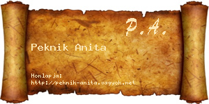 Peknik Anita névjegykártya