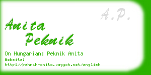 anita peknik business card